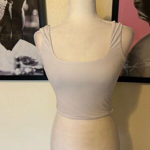 Aerie white Square Neck Tank Top